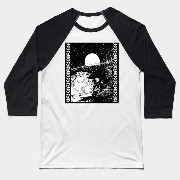 Full Moon, High Tide, Nuff Said Baseball T-Shirt by Art-Man